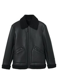 Mango Chaqueta de cuero sintético - black