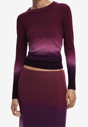 Pullover - mottled dark red