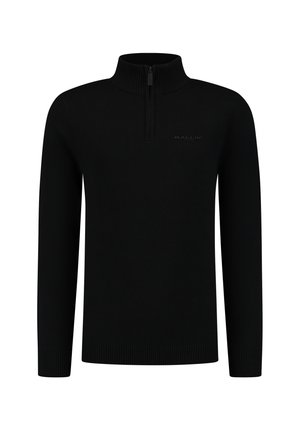 REGULAR FIT HALF ZIP - Trui - black