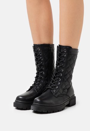 Stivali con i lacci - black