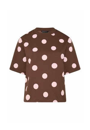 Yours Clothing, PLUS SIZE CASUAL TOPS - T-shirt print - chocolate