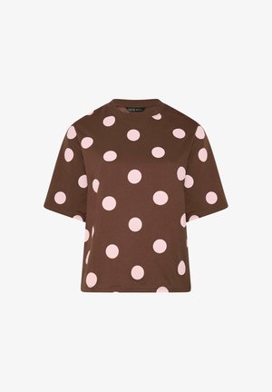 Yours Clothing, PLUS SIZE CASUAL TOPS - T-shirt print - chocolate