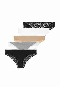 5PK RICH PRINTED BRAZILIAN KNICKERS - Slip - white mix