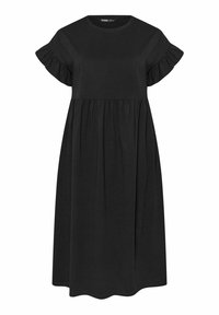 Yours Clothing FRILL SLEEVE    - Jerseyklänning - black