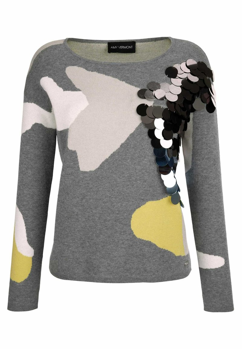 Damen Strickjacken | Amy Vermont Strickpullover grau - LO48275 Damen Strickjacken | Amy Vermont Strickpullover grau - LO48275