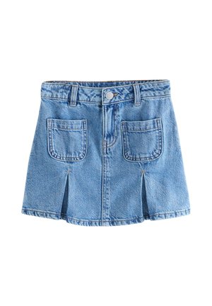REGULAR FIT - POCKET - Minisukňa - mid blue denim