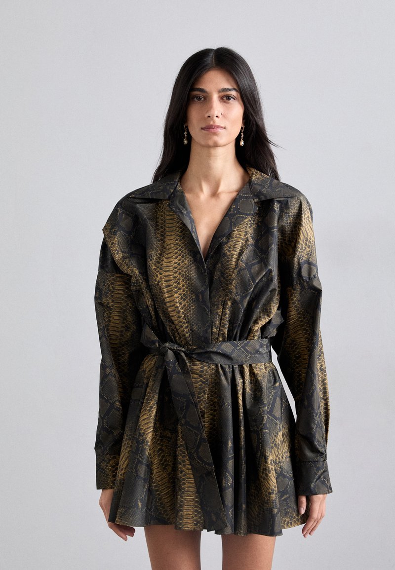 Norma Kamali SUPER OVERSIZED FLARED MINI DRESS - Koktailové šaty/večierkové šaty - brown