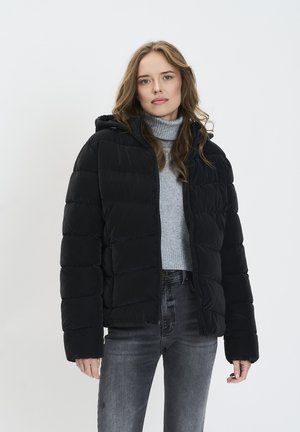 VELVET FEEL PADDED PUFFER - Winter jacket - black