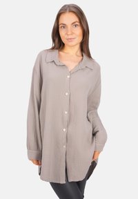 Seasons of April SUSIE MUSSELIN OVERSIZED - Button-down blouse - taupe