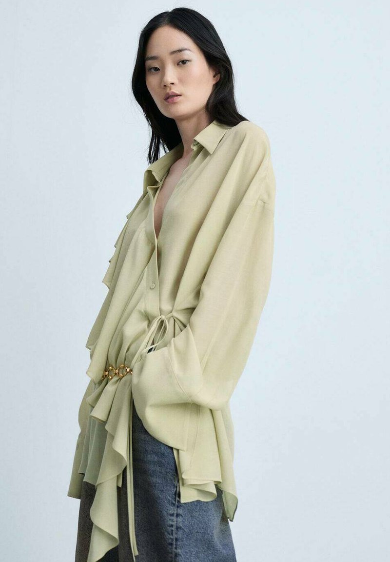 Mango Bluza z gumbi - light green