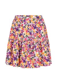 Fustă în formă de A - violet multicolor