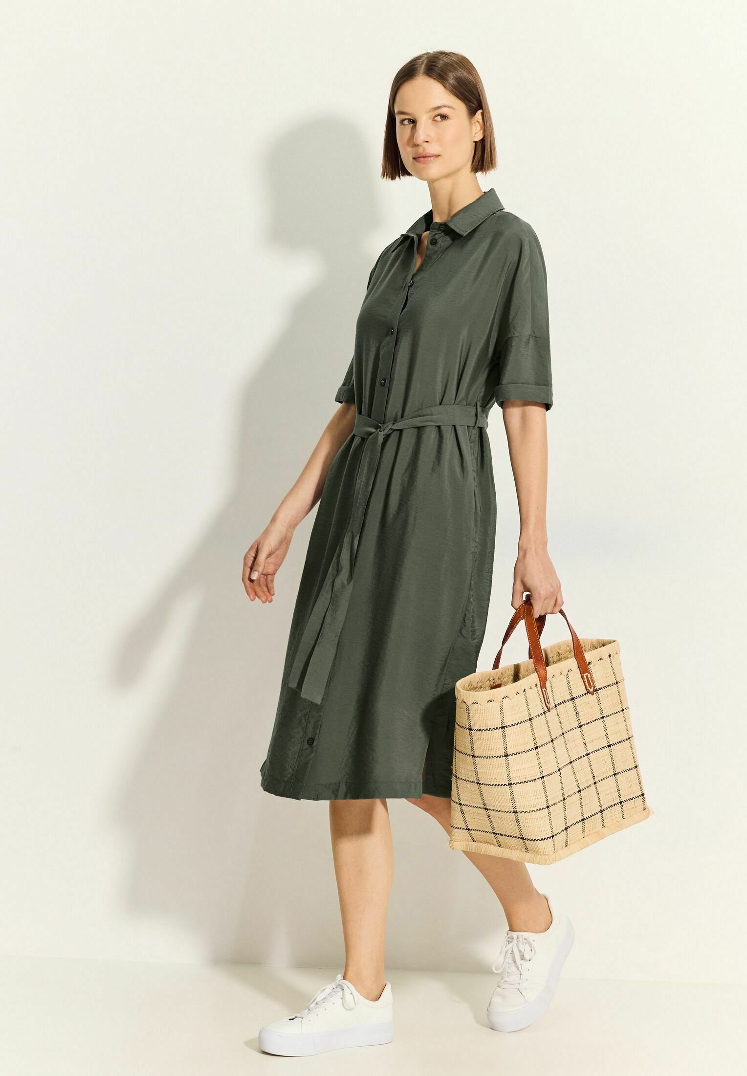 Cecil MUSSELIN - Shirt dress - grün/green - Zalando