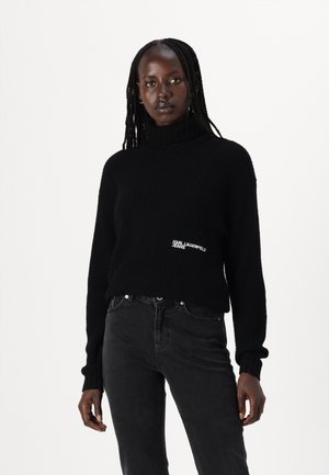 OVERSIZED ROLLNECK SWEATER - Neule - black