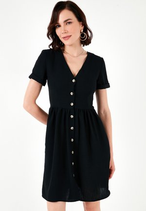 LELA REGULAR FIT - Vestido camisero - black