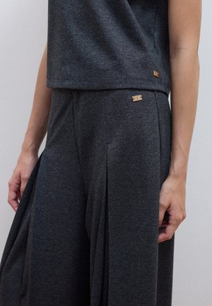 Les Copains, TROUSERS WITH A BAGGY FIT - Pantaloni - dark grey marl