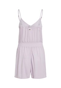 Lilla kombinesoon õhukeste rihmadega, korseti stiilis vöökohaga, volditud tekstuuriga ja lõdva istuvusega. Esiküljel väike metallist logo.