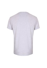 Lys grå t-shirt med korte ærmer, lavet af blødt stof. Klassisk rund halsudskæring med en lige kant forneden. Uden mønstre eller tryk.