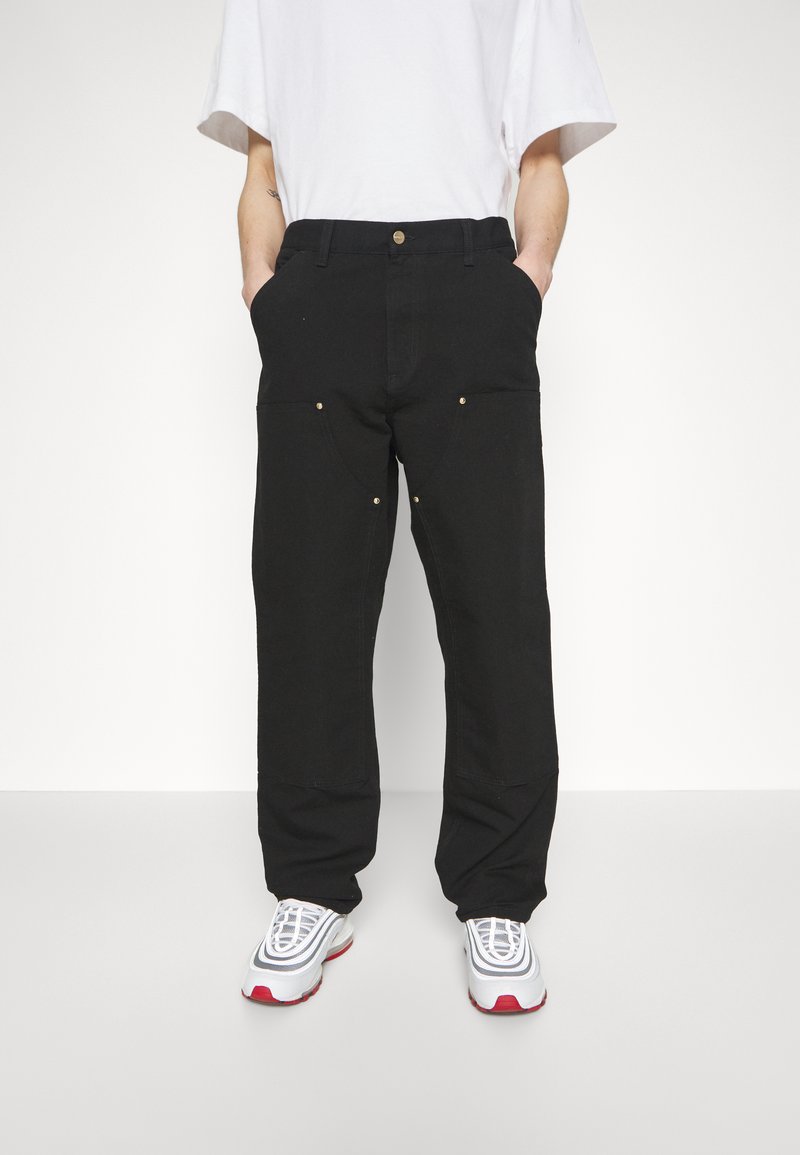 Carhartt WIP DOUBLE KNEE PANT - Trousers - black rinsed/black 