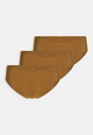 HIPSTER PURE NO SHOW SOLID 3 PACK - Slip - brown