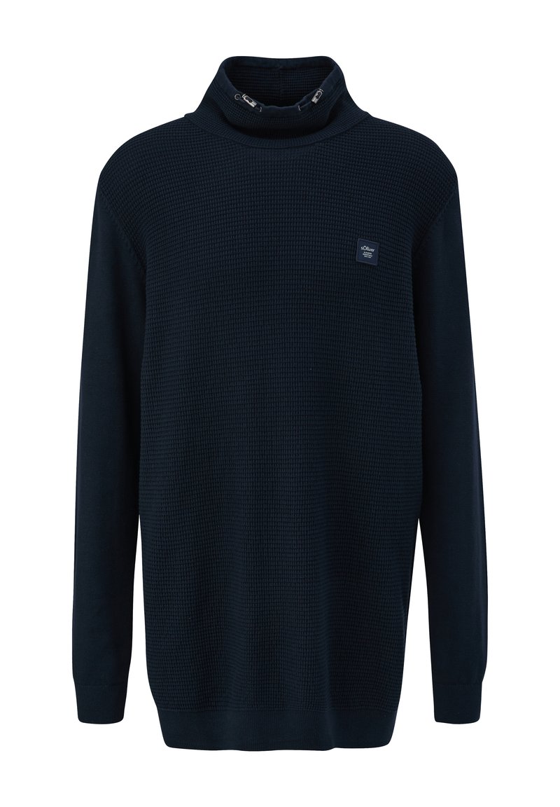 s.Oliver MIT ROLLKRAGEN - Strickpullover - navy
