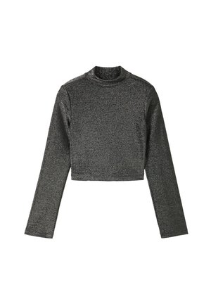 CROPPED  MIT GLITZER - T-shirt à manches longues - black glitter