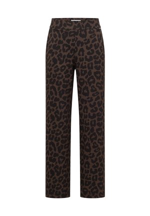 Cecil, HIGH WAIST STRAIGHT LEG HOSE MIT LEO-MUSTER - Pantalon classique - dark toffee brown