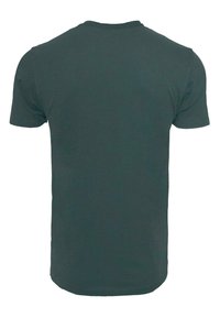 Dark green short-sleeve t-shirt made of lightweight fabric. Features a classic crew neck and plain back without graphics or embellishments.