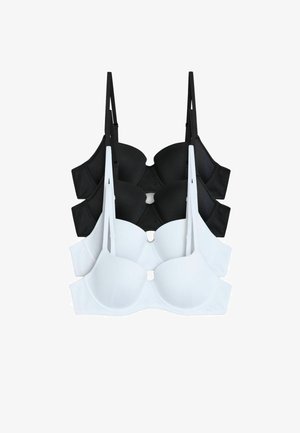 THE SET, REGULAR FIT - 4 PACK LIGHT PADDED MICROFIBRE BALCONY BRAS . - Underwired bra - black white