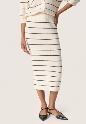 WINTA - Pencil skirt - white w black row