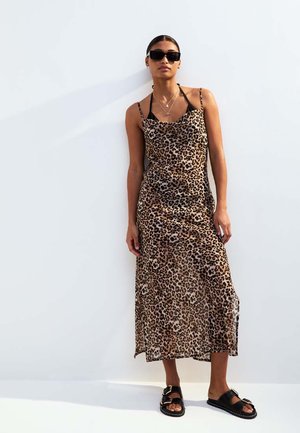 LEOPARD PRINT MAXI COVER UP - Jurk - brown pattern