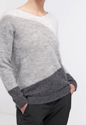 Strickpullover - mottled dark grey
