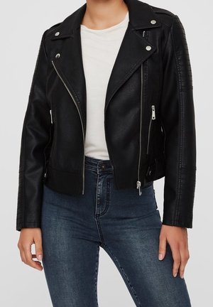 Faux leather jacket - black