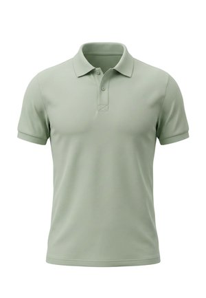 Lichtgroene polo met korte mouwen, kraag en twee knopen, van voren getoond tegen een witte achtergrond.