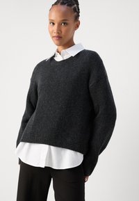 Marc O'Polo LONGSLEEVE ROUNDNECK - Strickpullover - deep grey melange