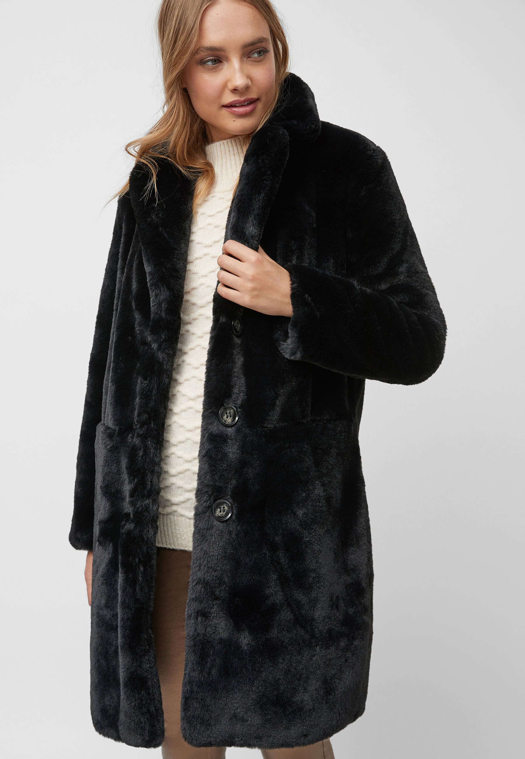 Camel faux fur coat next Clearance