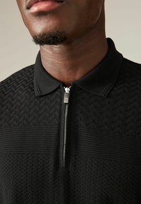 Next ZIP NECK SMART REGULAR FIT - Polo - black