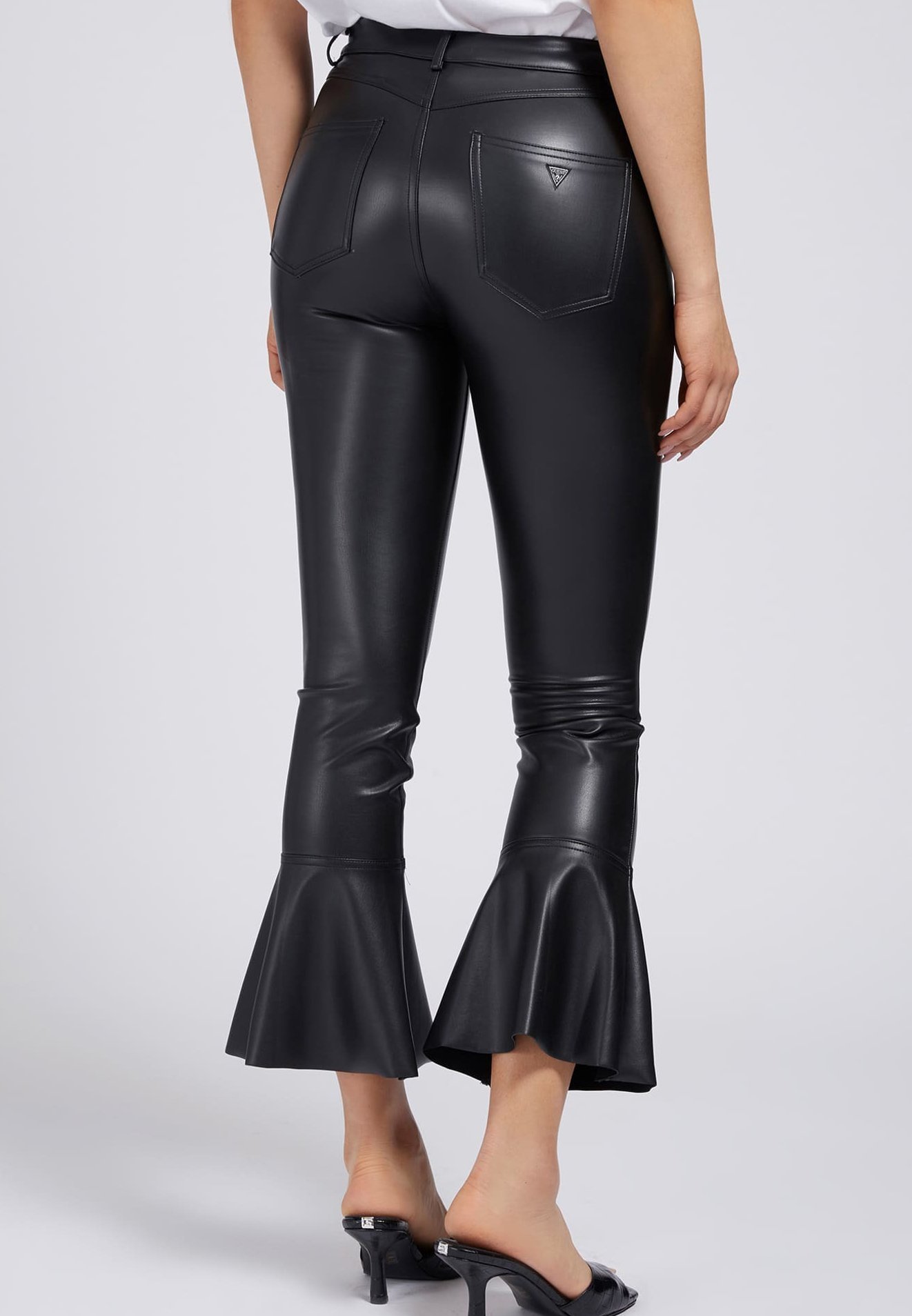 Guess Pantaloni di pelle - schwarz/nero - Zalando