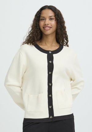 ICHI BOSTON LONG SLEEVE - Cardigan - birch w total e stripes