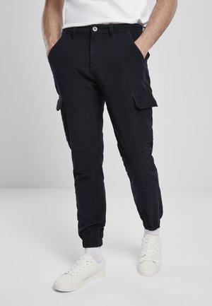 Urban Classics CORDUROY CARGO JOGGING PANTS - Cargobukser - midnightnavy