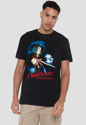Warner Brothers, A NIGHTMARE ON ELM STREET VINTAGE AIRBRUSH POSTER - Print T-shirt - black