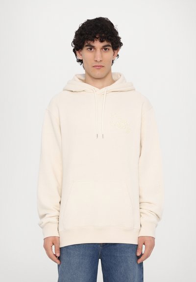 Beiger Hoodie mit einer Fronttasche, Kapuze mit Kordelzug und besticktem 'soul'-Logo. Hergestellt aus weichem Stoff, mit einer lockeren Passform und gerippten Bündchen.