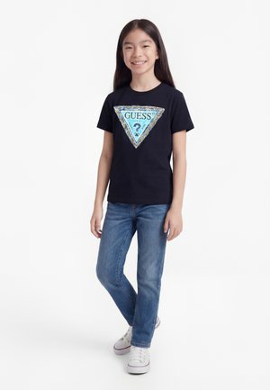 Guess UNISEX - Nyomott mintás póló - smart blue