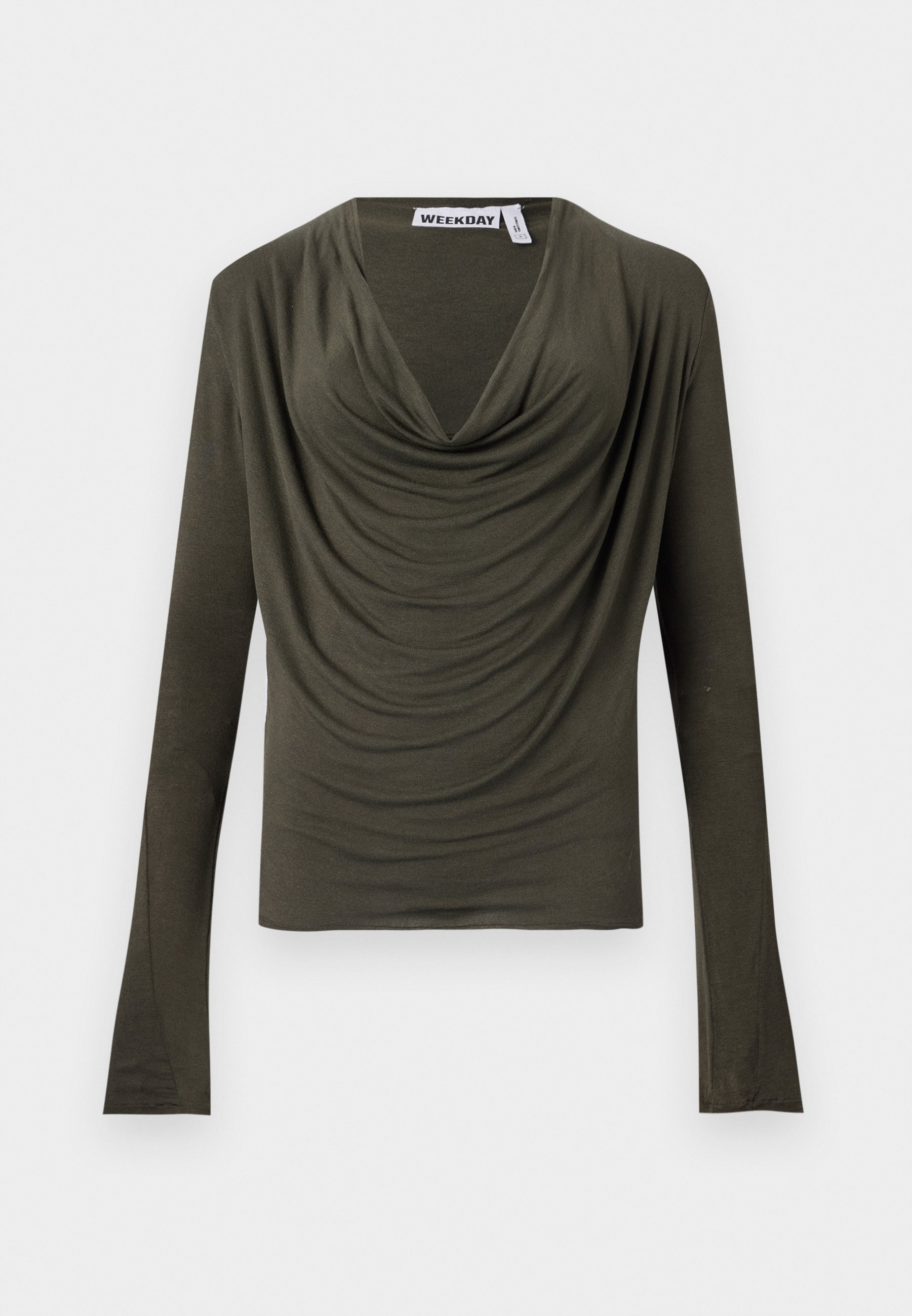 Weekday MELINDA DRAPE - Longsleeve - dark khaki green/kaki