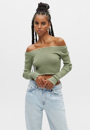 RIBBED WAVY - Jumper - green