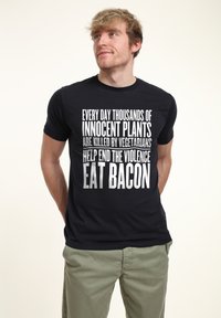 Henry Tiger FOOD DUKE SONS EAT BACON - Camiseta estampada - navy blue