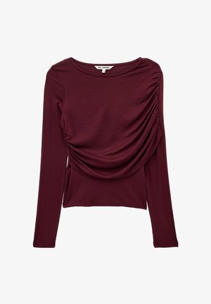 Koton, DRAPED T-SHIRT . - Longsleeve - brown