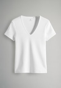 THE SET REGULAR FIT - 3 PACK V-NECK SHORT SLEEVED  - Pamata T-krekls - black white taupe brown