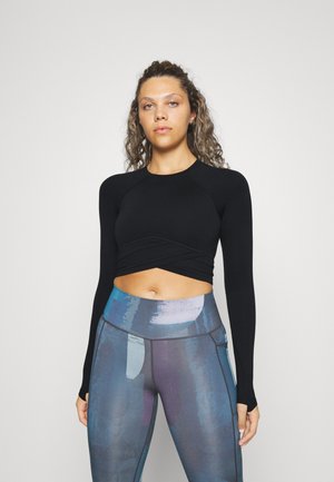 ALL DAY WRAP WAIST LONG SLEEVE - Langarmshirt - black