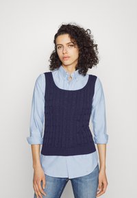 Lauren Ralph Lauren CABLE-KNIT SLEEVELESS SWEATER - Top - french navy