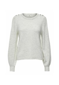 JDY JDYELANORA O NECK BUTTON - Neule - cloud dancer